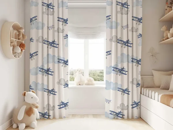 Specialty Airplane amp Hot Air Balloon Curtains for Kids – Fun amp Whimsical Window Drapes For Children Lightweight