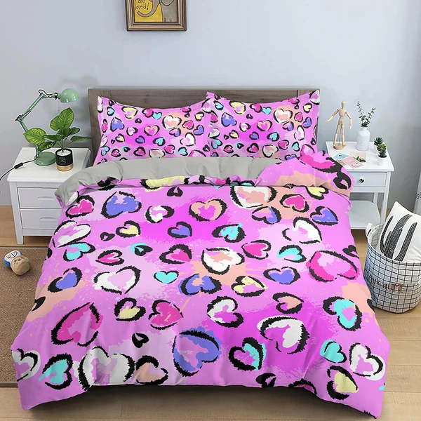 Genuine Heart Shaped Colorful Bedding Set Healthy