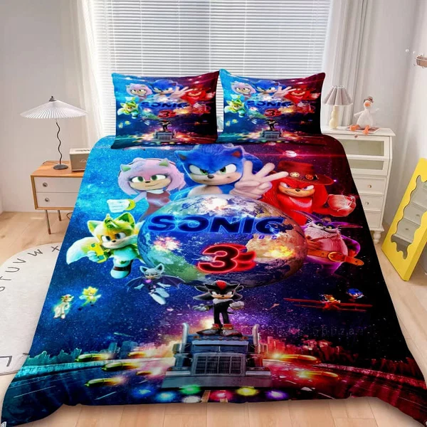 Long-Lasting Sonic the Hedgehog Quilt Cover Expertly Made