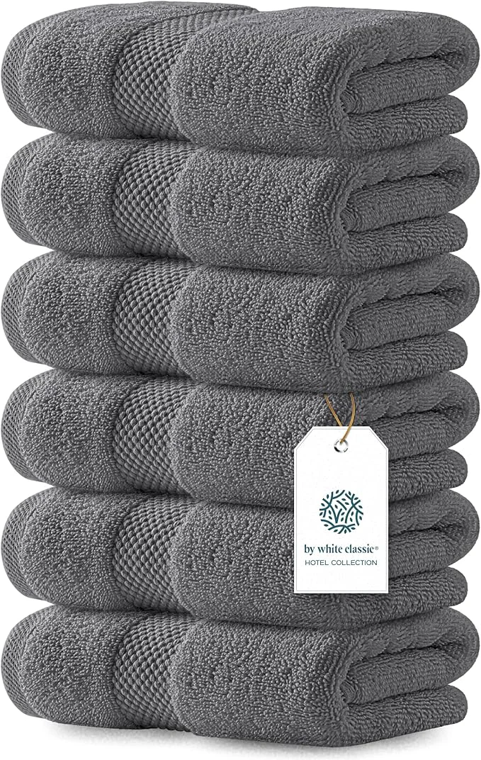 Practical White Classic Luxury Dark Gray Hand Towels Refined