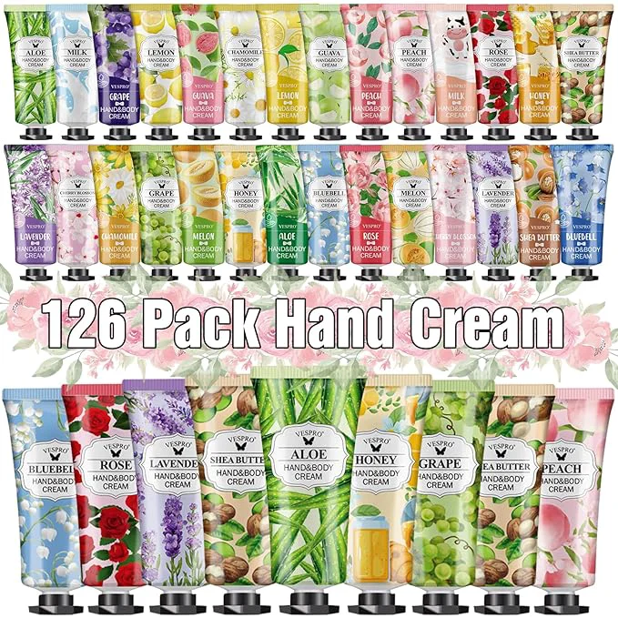 Quality 126 Pack Hand Cream Set Mothers Day Gifts Bulk Hand Lotion Travel Size Fine