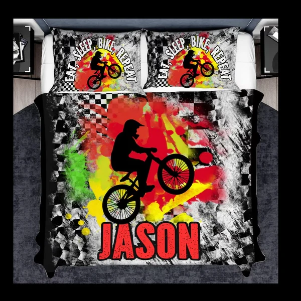 Lightweight Personalized Mountain Bike Doona Cover Set – Custom Bedding for Cycling Lovers Smart