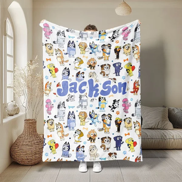 Green Kids Name Blanket – Custom Children s Blanket for Boys amp Girls Fine Crafted