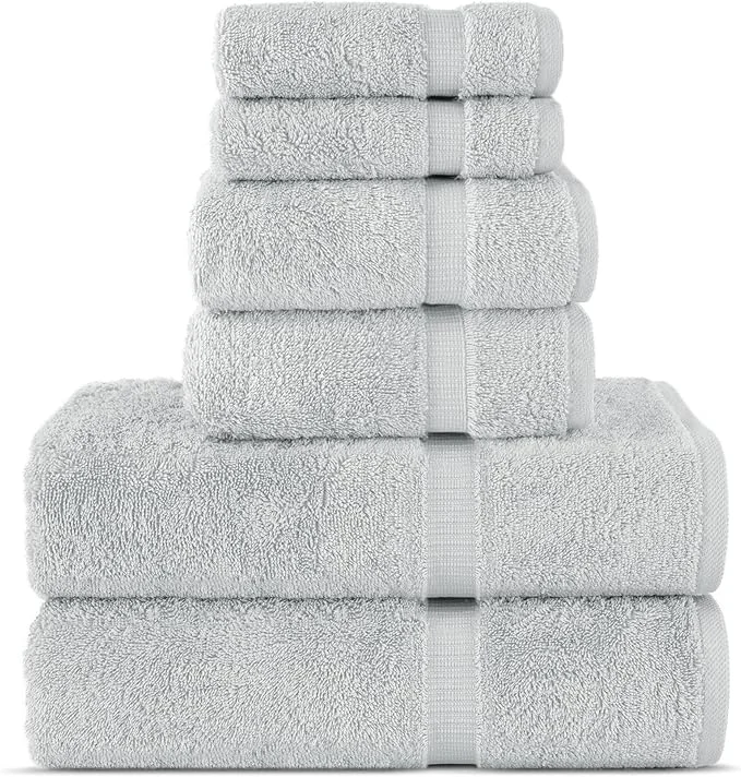 Natural Chakir Turkish Linens Luxury Spa and Hotel Quality Premium Cotton 6-Piece Towel Flexible