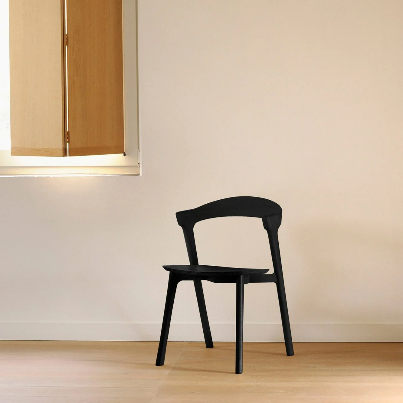 Organic Bok Solid Black Oak Dining Chair Sophisticated