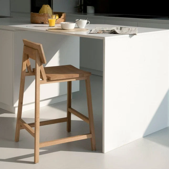 Solid N3 Counter Stool Oak Contemporary