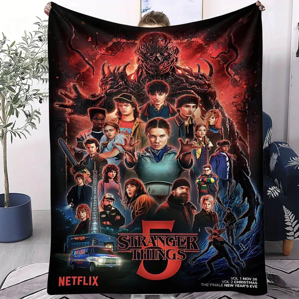 Classic Stranger Things Throw Blanket – Soft amp Lightweight Horror TV Series for Fans Stylish