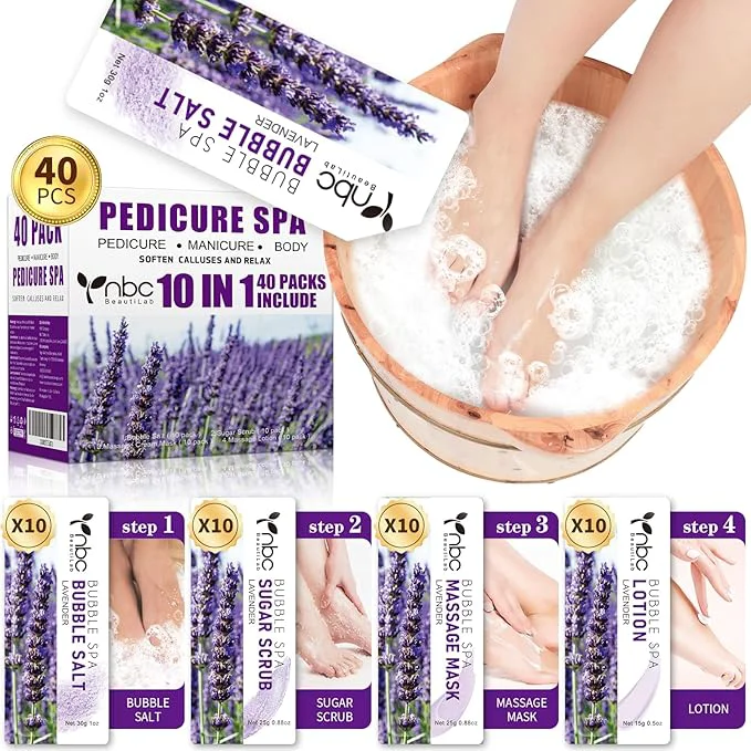 Official 40 PCS Foot Soak Pedicure Kit Foot Soak Set Powerful