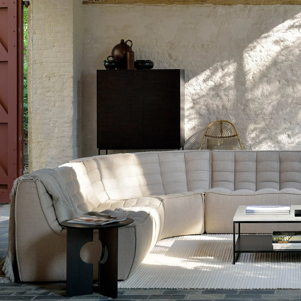 High-Quality N701 Round Corner Sofa Beige Versatile