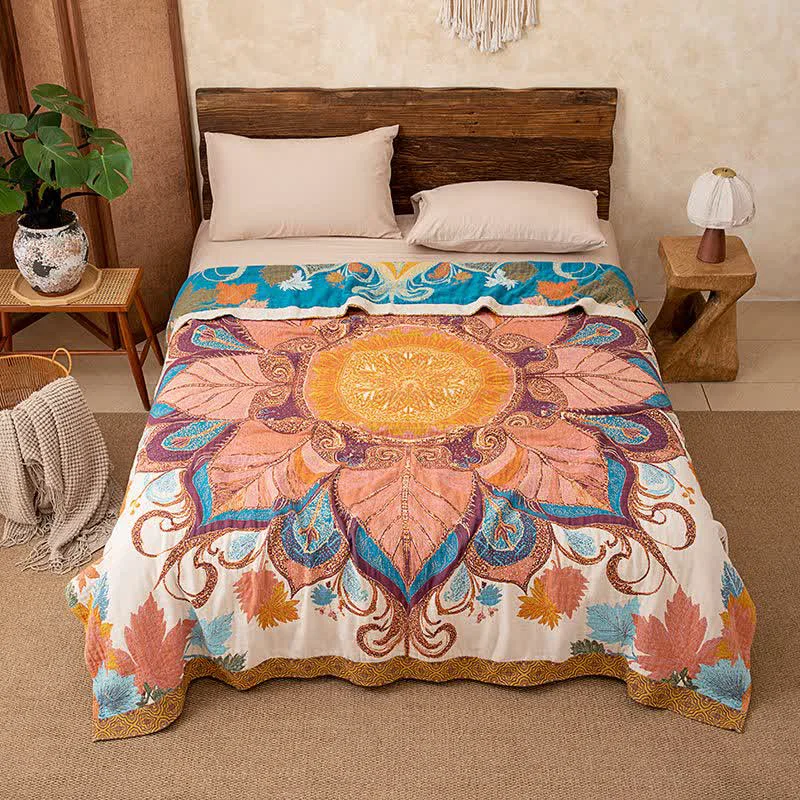 Flexible Ownkoti Retro Style Floral Cotton Quilt Blanket Safe