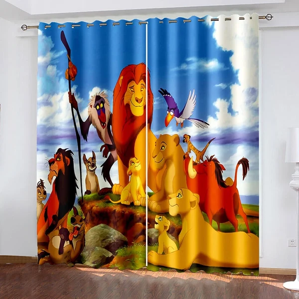 Excellent The Lion King Simba Blackout Curtains – 3D Kids Bedroom Window Drapes Certified