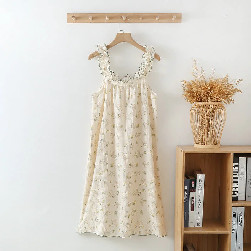 Fine Ownkoti Cotton Ruffle Bunny Cami Nightgown Optimized