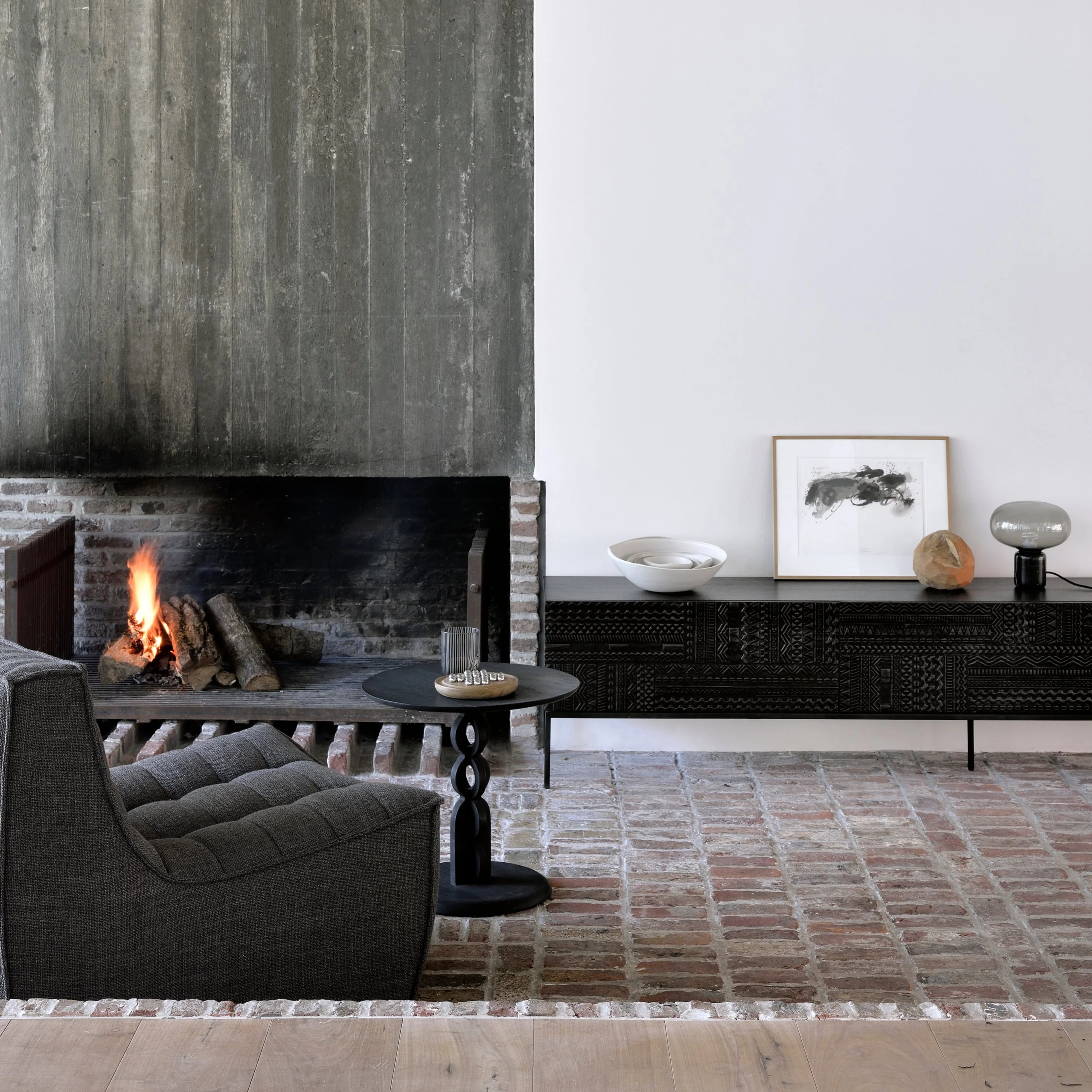 Effective Tabwa Black Teak Media Console 63 quot Reusable