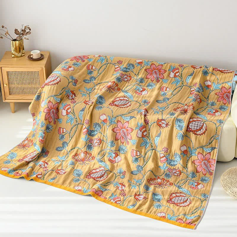 Consistent Ownkoti Artistic Floral Pure Cotto Blanket World-Class