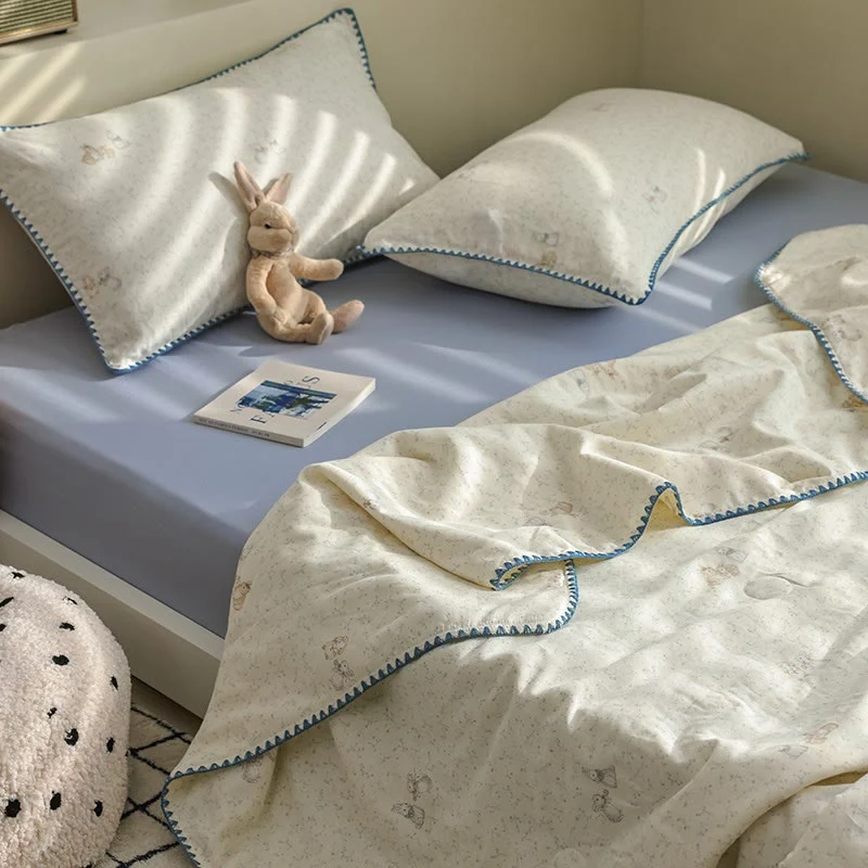 Elite Ownkoti Elegant Leaf amp Bunny Cotton Gauze Bedding Smart