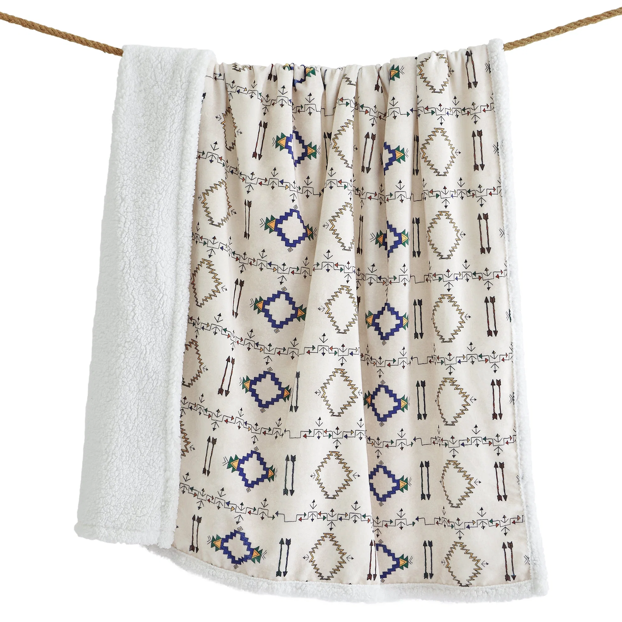 Convenient Arrow Campfire Sherpa Throw Responsible