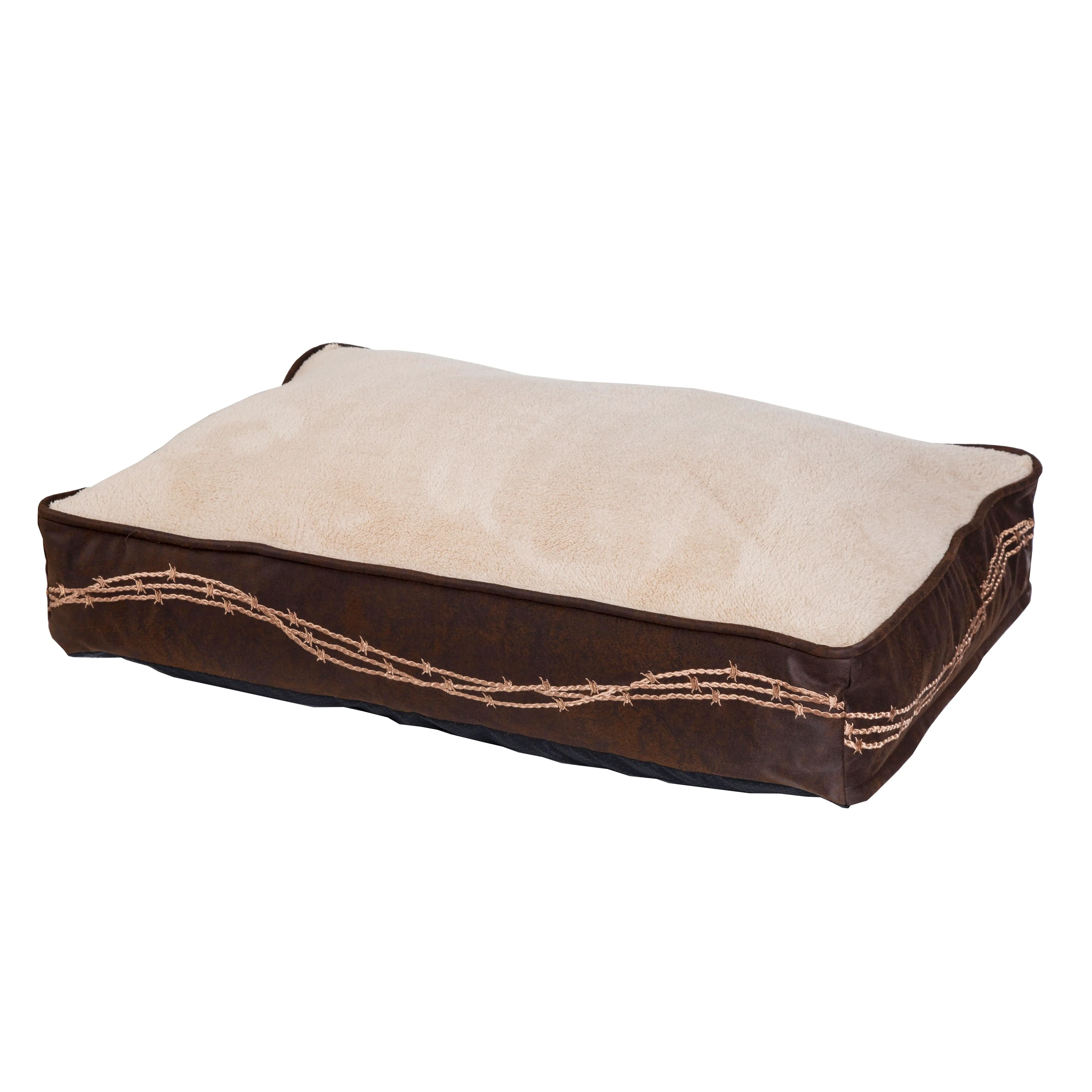 Authentic Barbwire Embroidered Dog Bed Relaxed