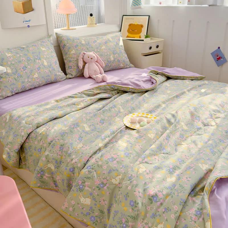 Flexible Ownkoti Fairytale Bunny amp Floral Cotton Quilt Contemporary