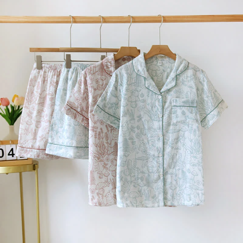 Reliable Ownkoti Refresh Bunny Forest Cotton Gauze Pajamas Carefully Designed