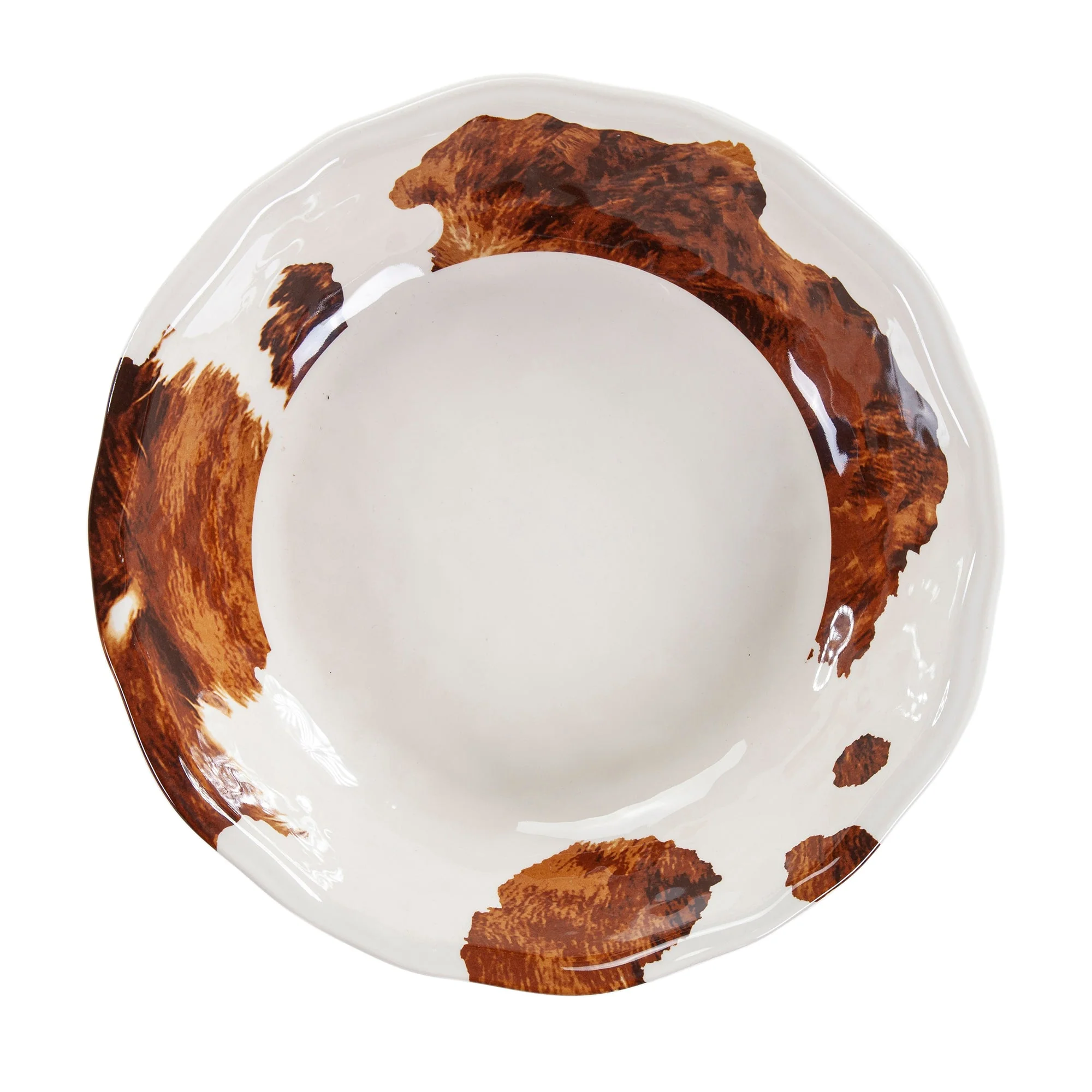 Genuine Elsa Cowhide Melamine Serving Bowl Professional