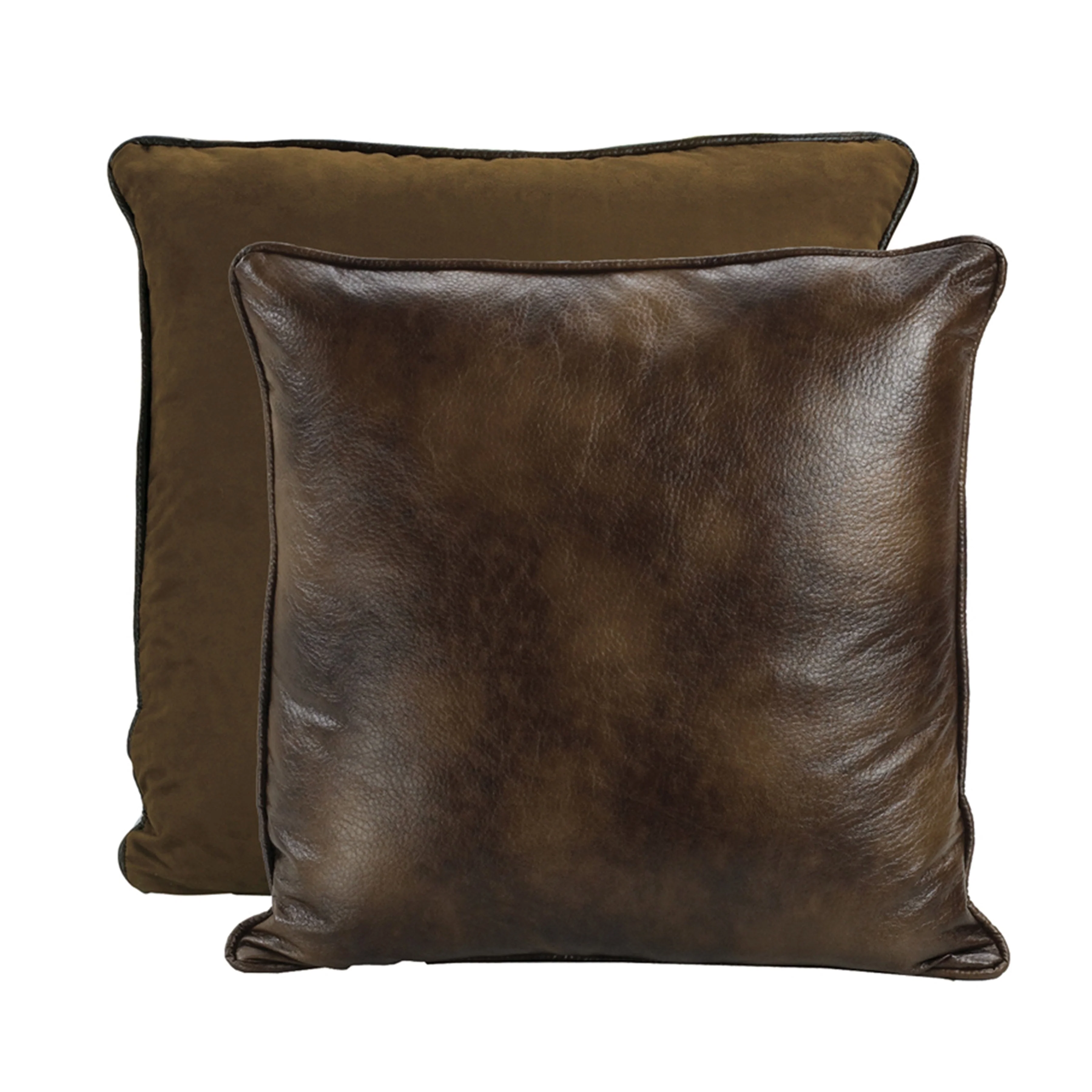 Carefully Designed Brown Faux Leather Reversible Euro Sham Exceptional