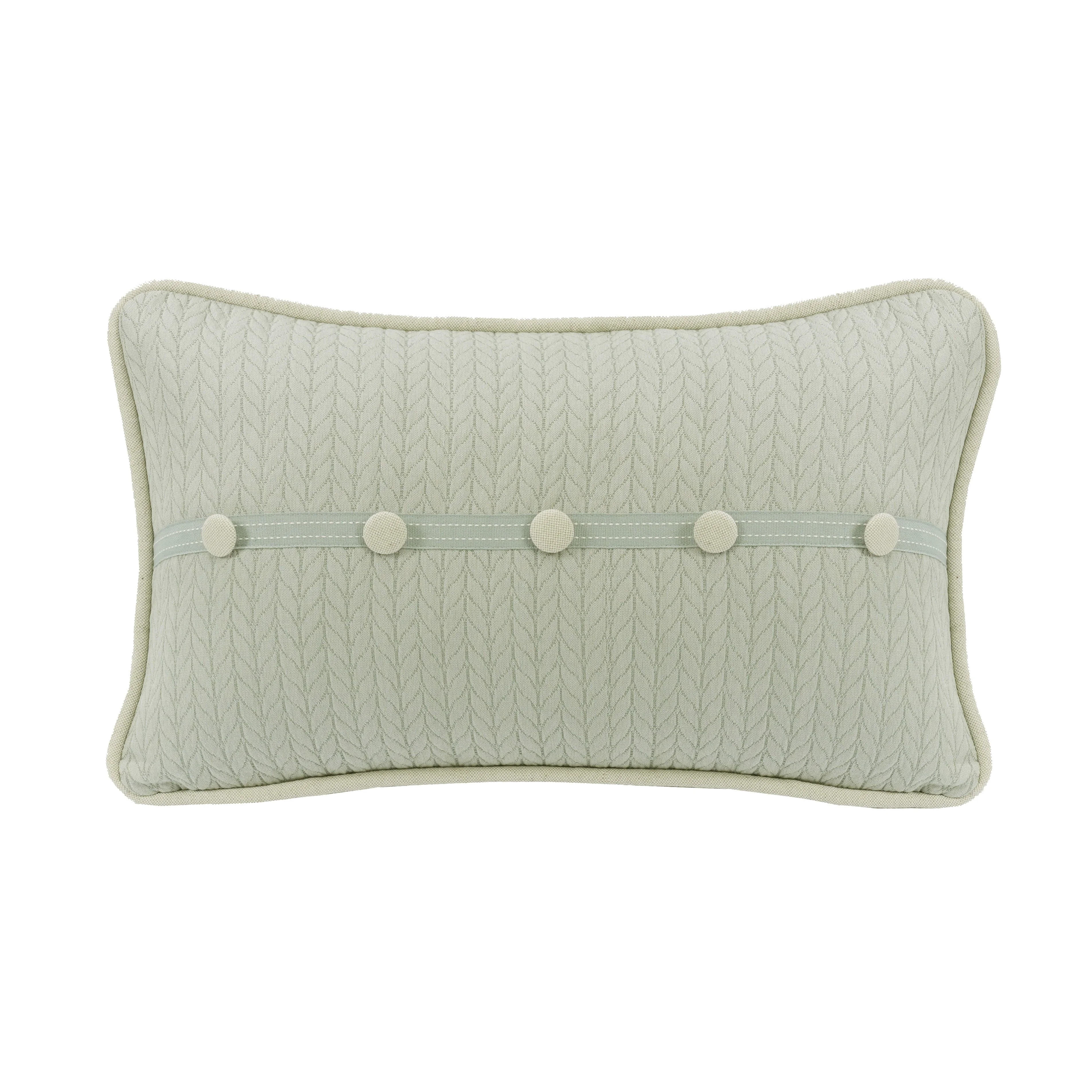 Environmentally Friendly Belmont Decorative Trim Accent Buttoned Pillow High-Performance
