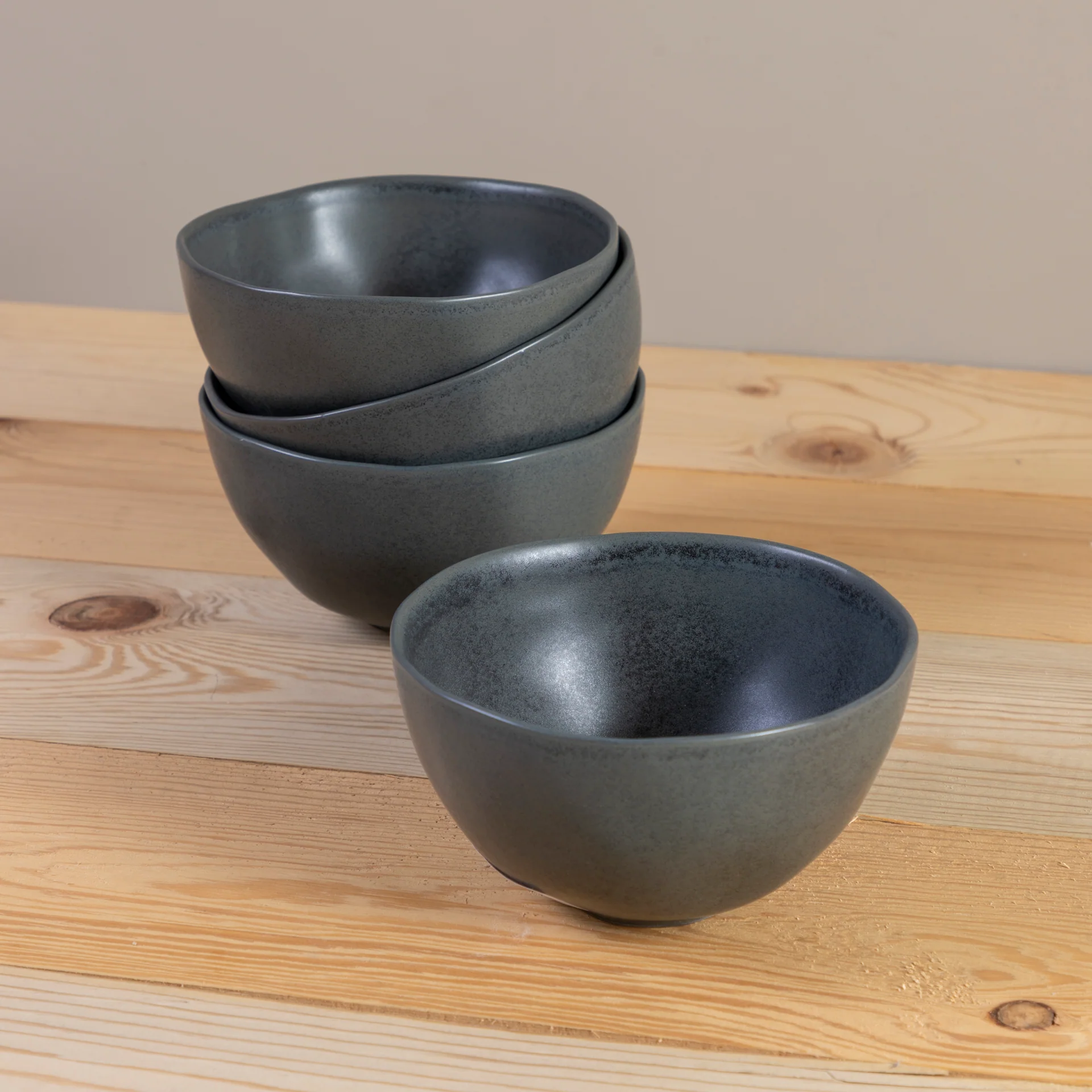 Trendy Livia Soup Ce Bowl Black Set of 6 Solid
