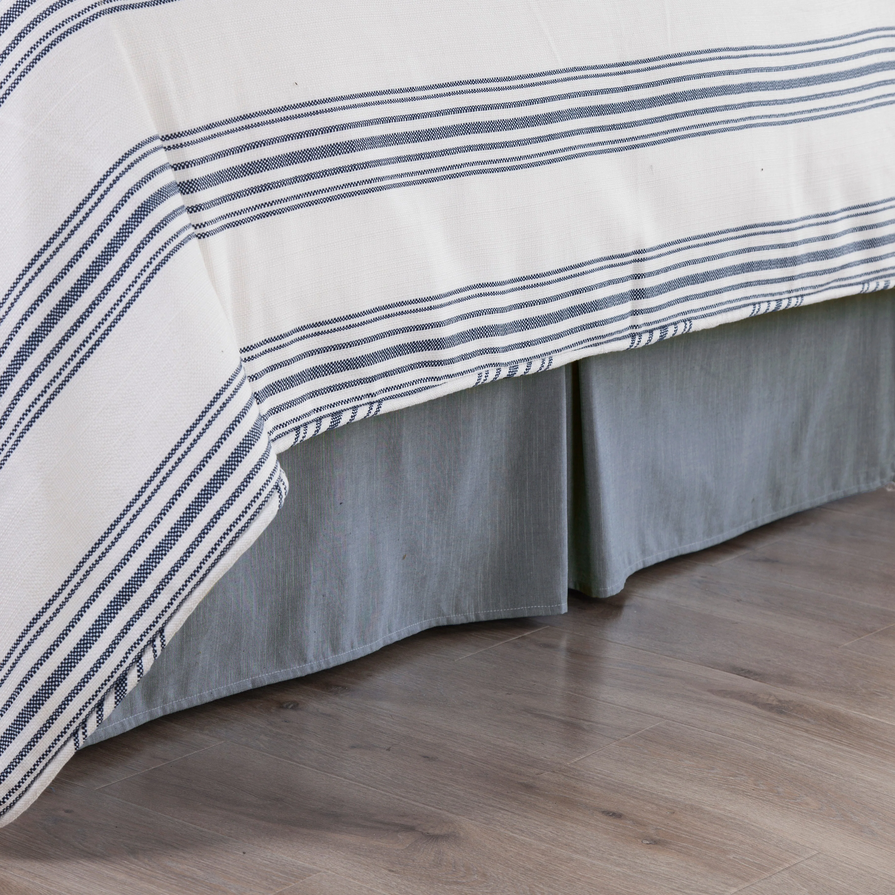 Next-Generation Chambray Denim Bed Skirt Enhanced