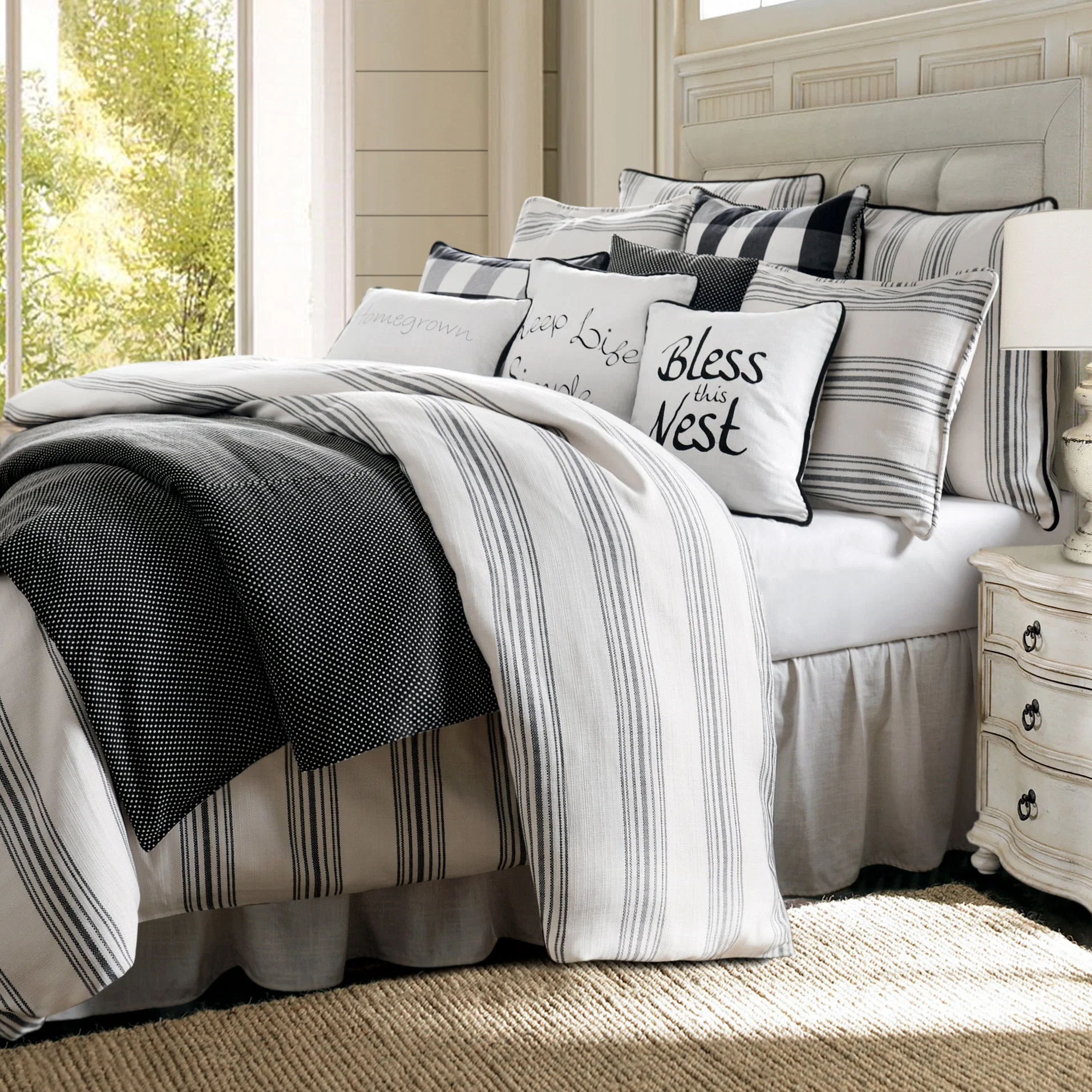 Modern Blackberry Comforter Set 3 Pc Natural