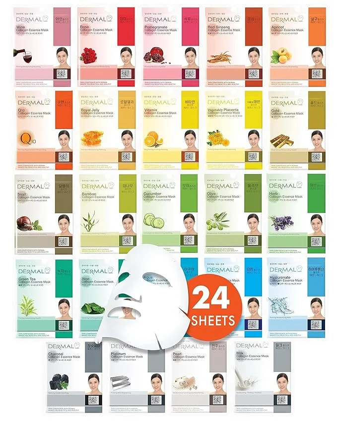Certified DERMAL 24 Combo Pack Made in Korea Facial Mask – 20 Years of K-Beauty User-Friendly