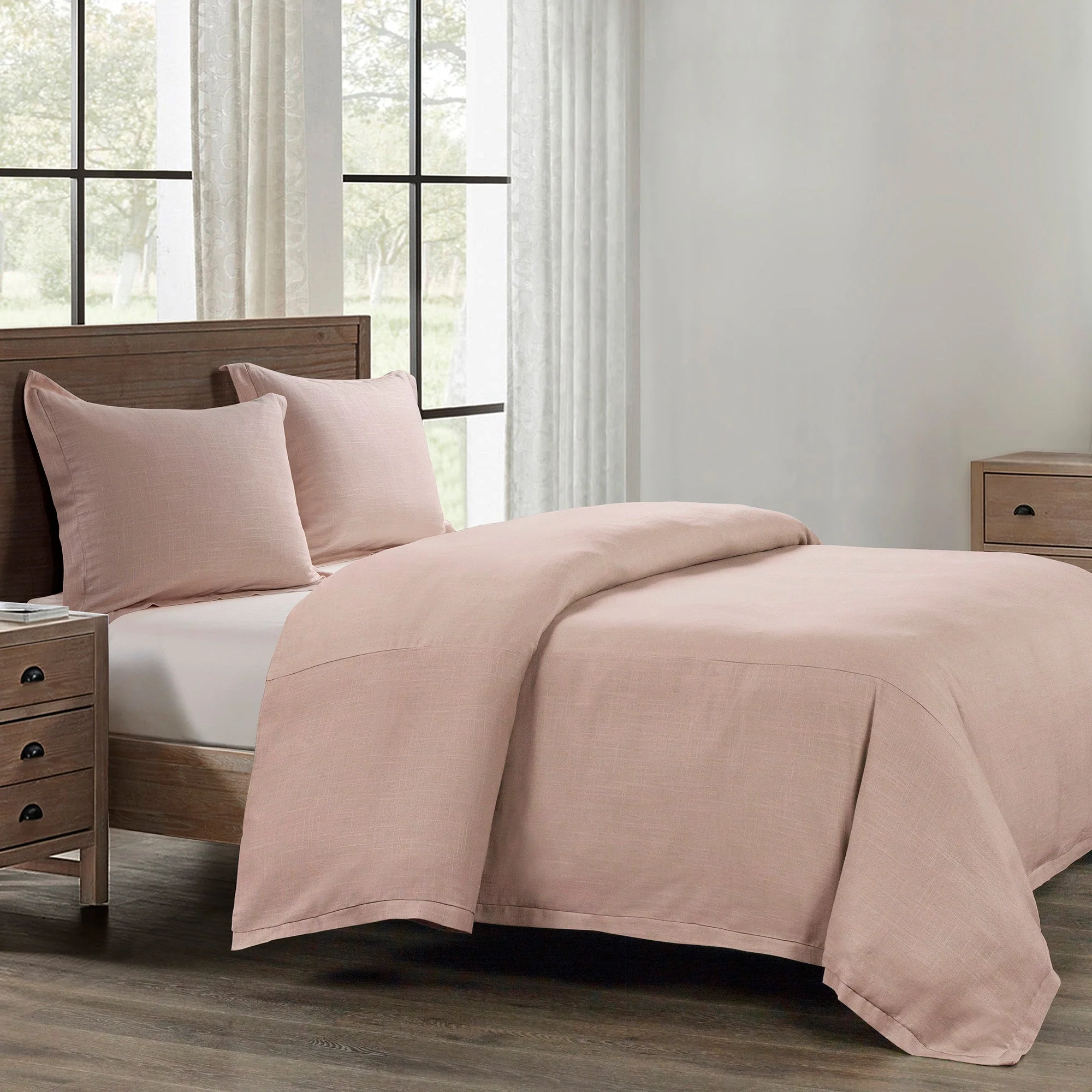 Prestigious Hera Washed Linen Flange Duvet Cover Crafted