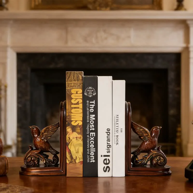 Advanced Ownkoti Dark Brown Flying Bird Bookend Decor Verified