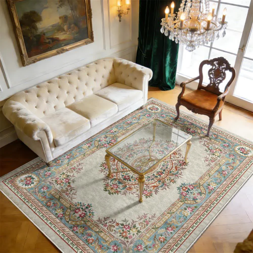 Functional Ownkoti French Chateau Elegant Floral Area Rug Elite