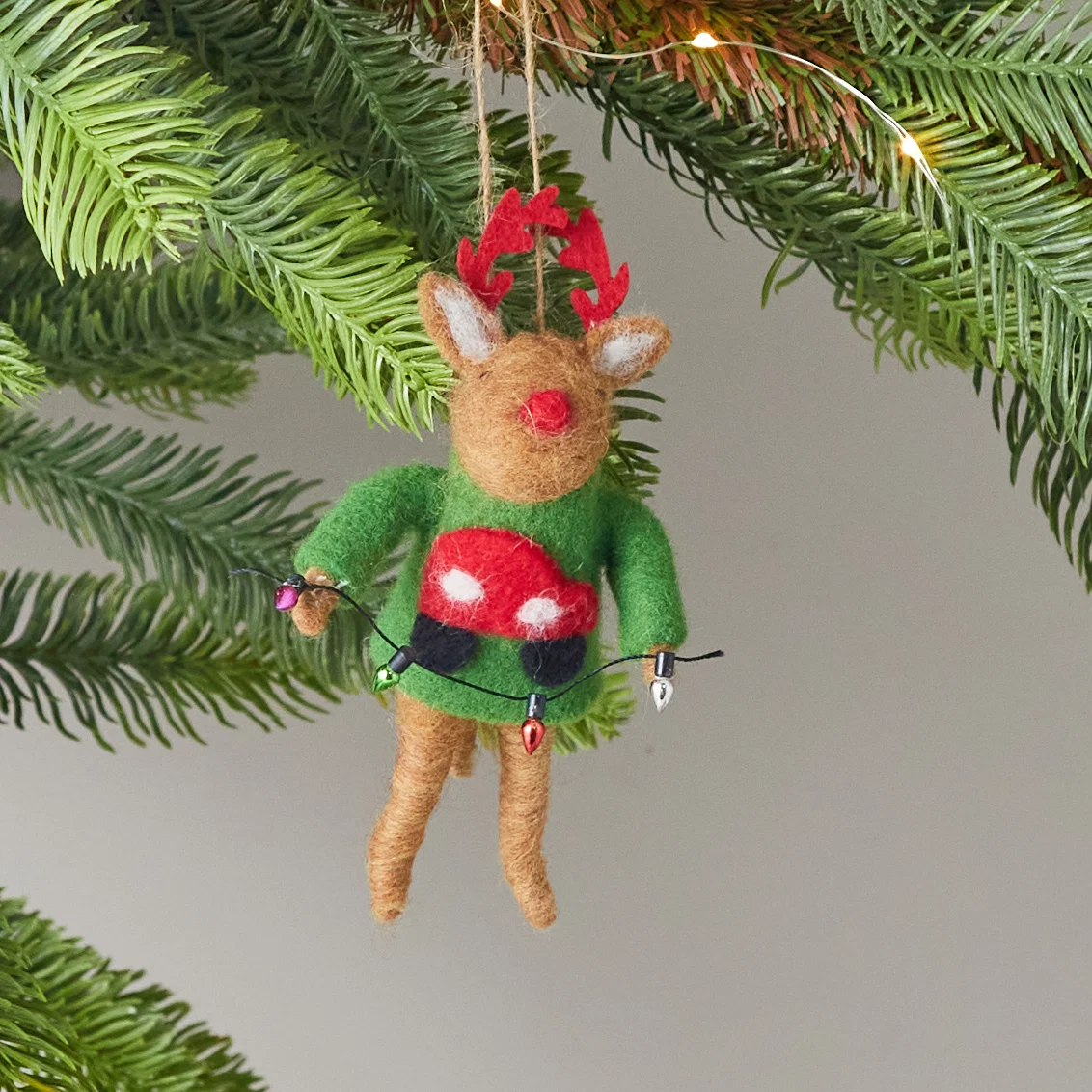High-End Felt Festive Reindeer Ornament Premium