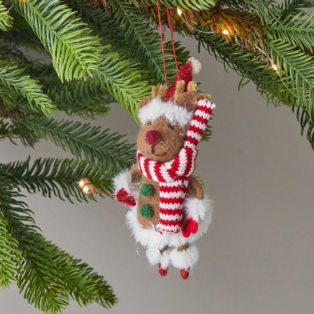 Fine Crafted Felt Christmas Reindeer Ornament Recyclable