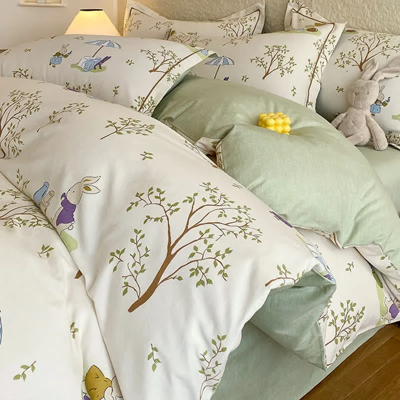 Effective Ownkoti Bunny amp Tree Brushed Cotton Bedding Set High-Grade
