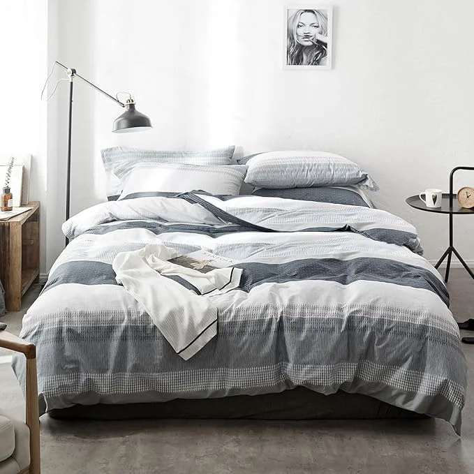 Innovative mixinni Comforter Twin XL College Dorm Modern 3 Piece Striped Pattern Comforter Set Men Boys for All Seasons 1 Fluffy Comforter and 2 Pillowcases-Twin XL Size Artisan