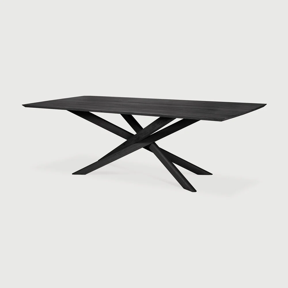 Comfortable Mikado Dining Table Varnished Oak Black Rectangular Advanced