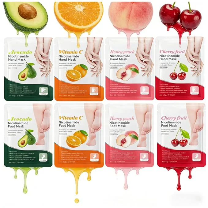 Easy-to-Use 8 Piece At-Home Hand Foot SPA Hydrating Mask Set Fashionable