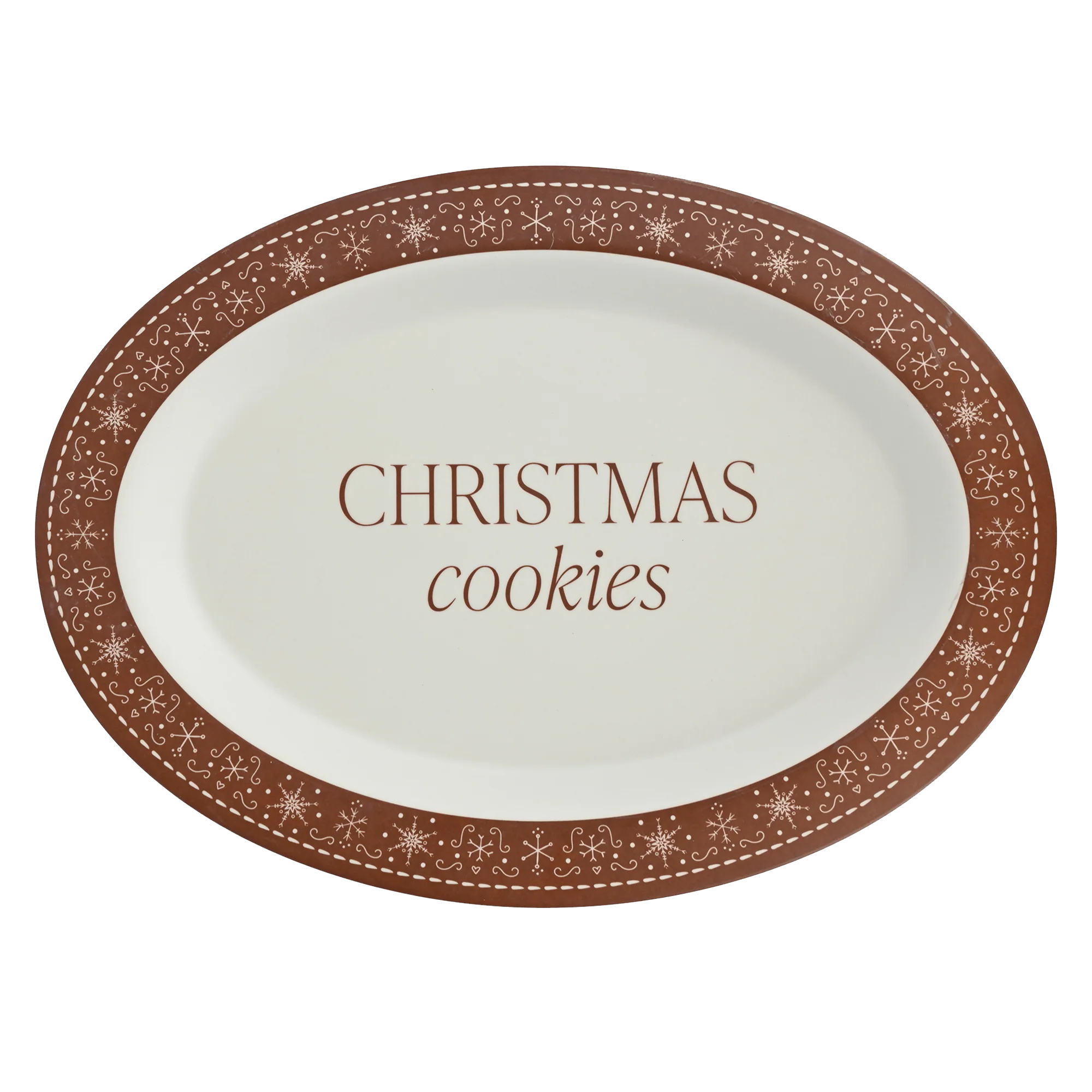 Lightweight Gingerbread Oval Christmas Cookie Tray Durable