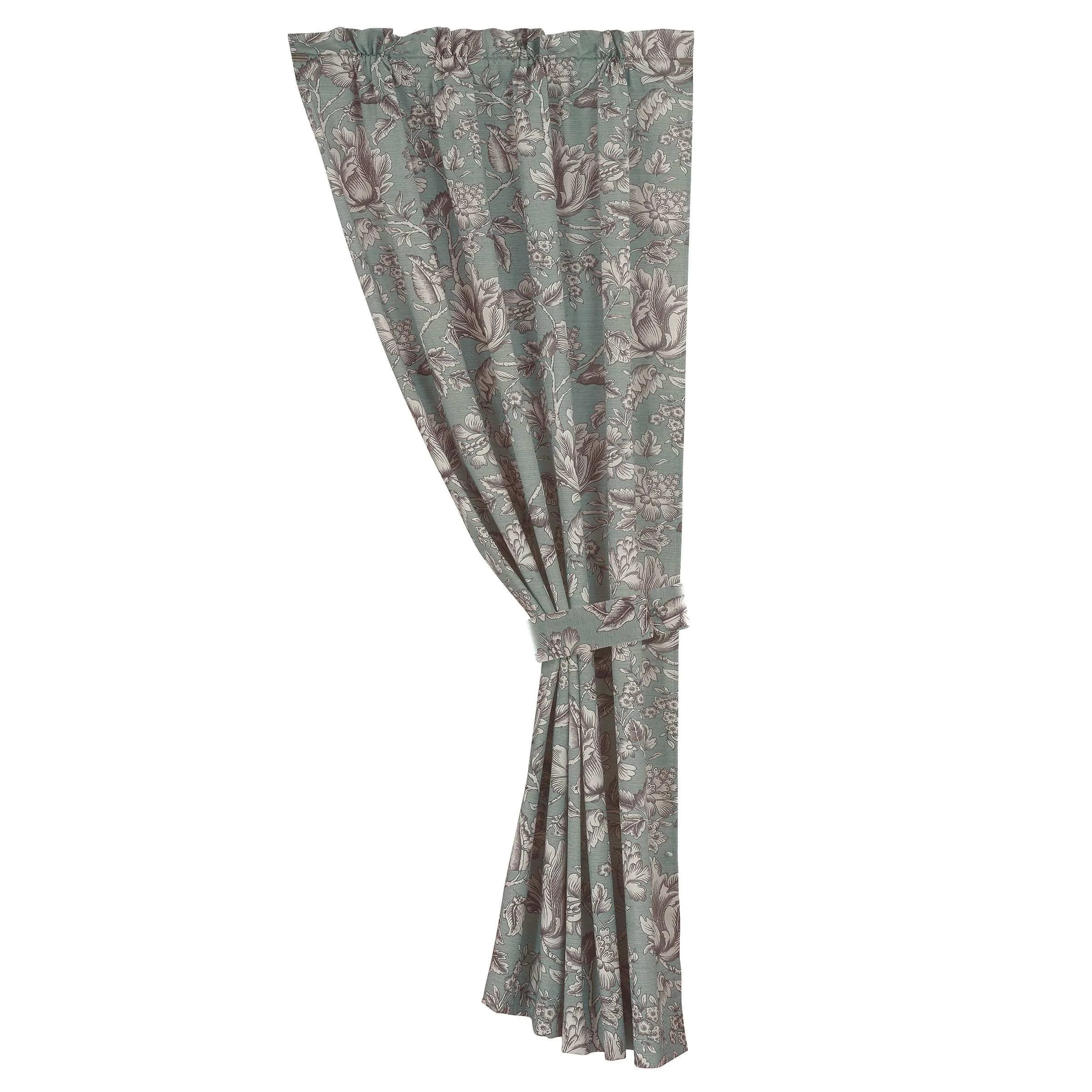 Dependable Gramercy Jacobean Floral Curtain with Tieback Convenient