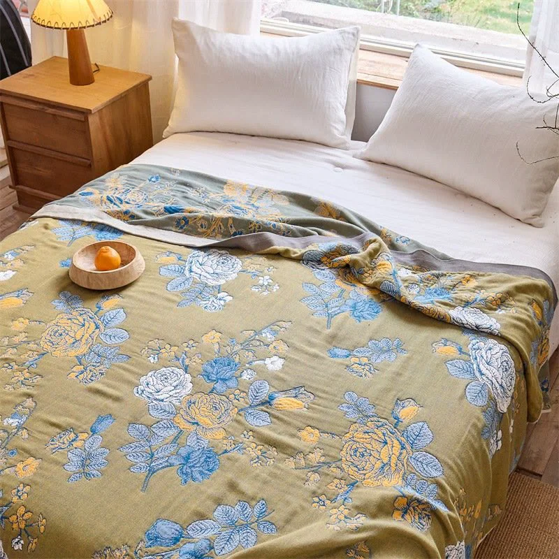 Consistent Ownkoti Rose Jacquard Pure Cotton Quilt Blanket Soft