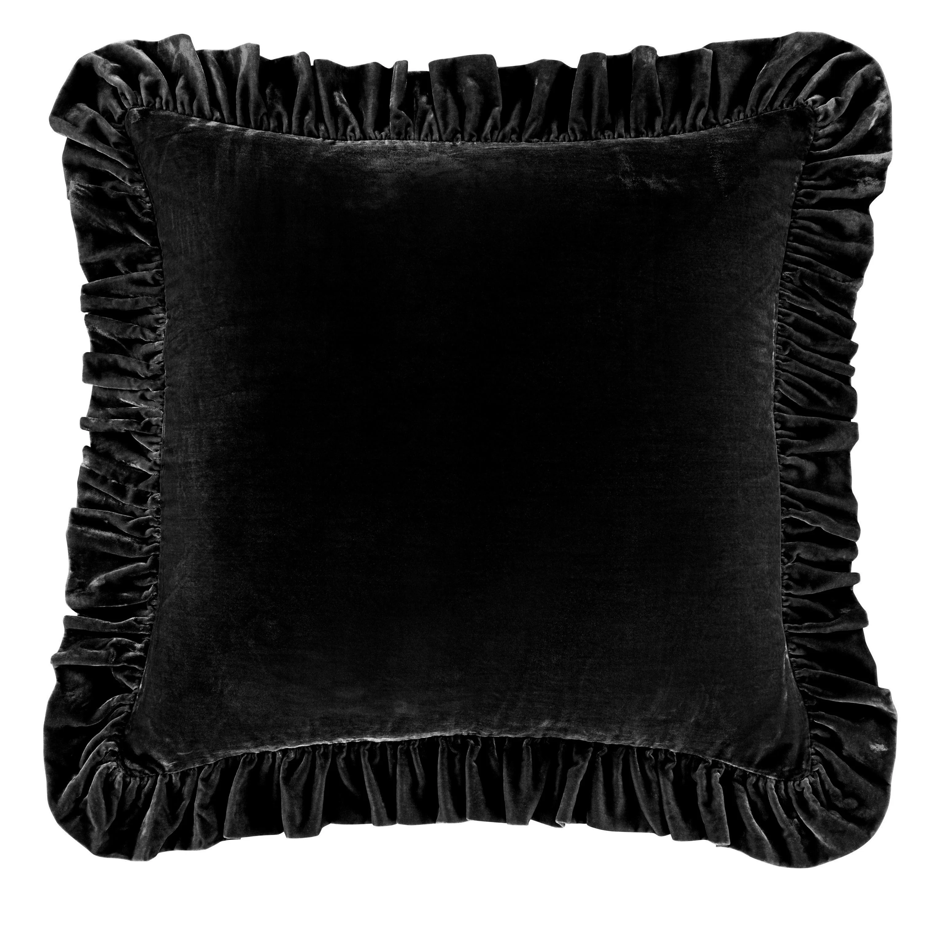 Pure Stella Faux Silk Velvet Ruffled Euro Sham Exclusive