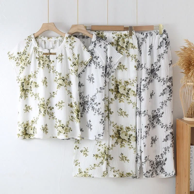 Trusted Ownkoti Vintage Peony Cotton Gauze Pajama Set Luxury