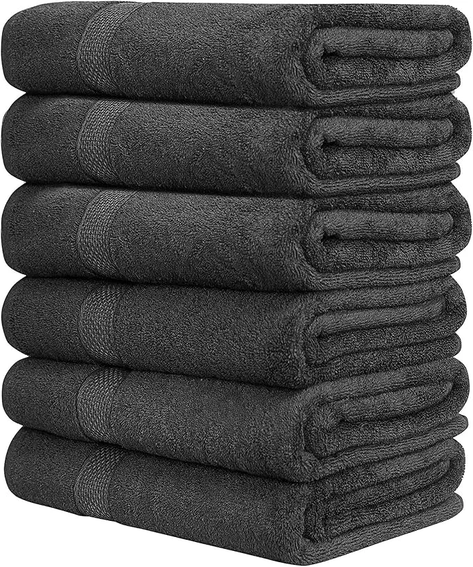 Safe QUBA LINEN Hotel Spa Cotton Bath Towels Pack of 6 Ultra Soft Quick Dry Enhanced