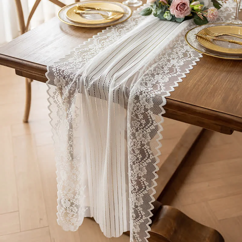 Next-Generation Ownkoti Floral Jacquard Lace Table Runner Quality
