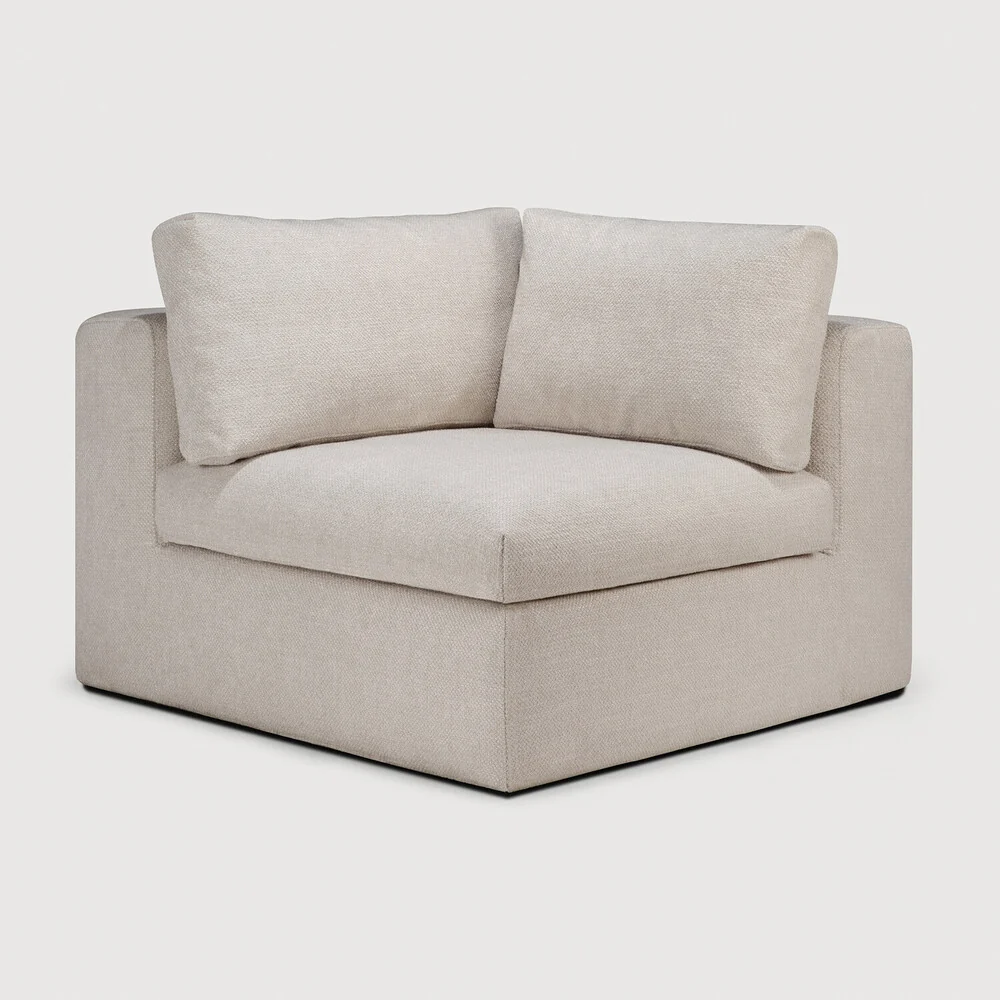 Top-Quality Mellow sofa - Ivory fabric - corner - removable cover Safe