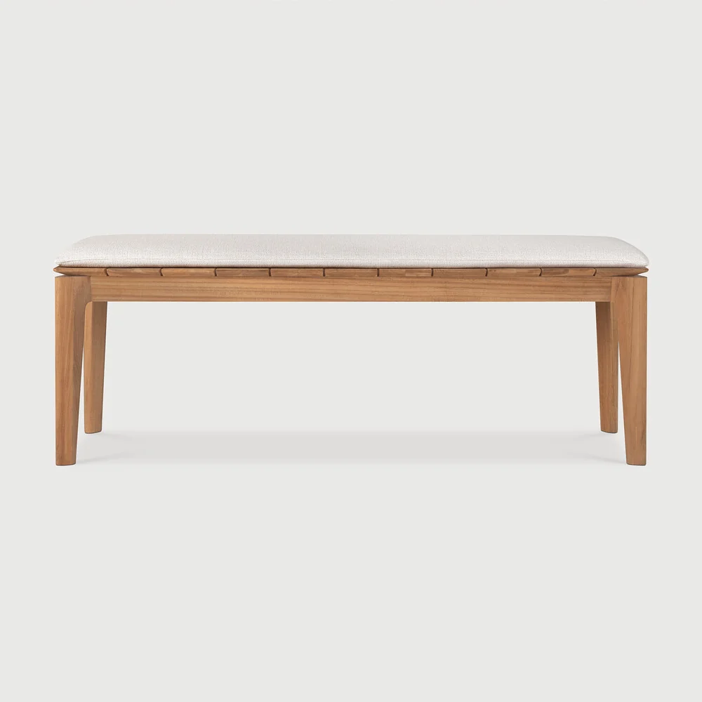 Fine Bok outdoor bench - teak - Off White fabric - 2 seater Premium Material