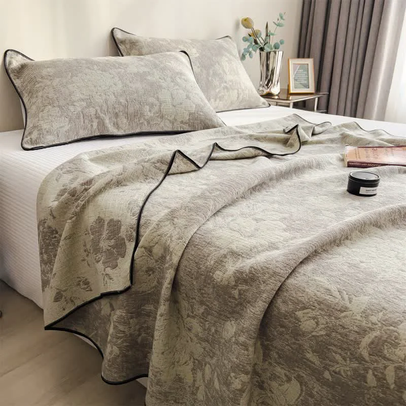 Top-Quality Ownkoti Subtle Floral Cotton Gauze Quilt Blanket Dependable