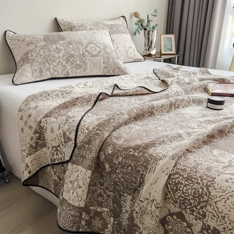 Refined Ownkoti Patchwork Style Cotton Gauze Quilt Blanket Smart